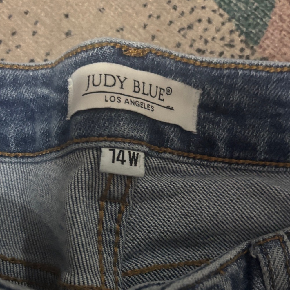 Judy Blue Skinny Jeans with Custom Knee Patch Size 14W - Picture 5 of 8